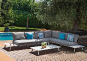 Grand canapé de jardin design en aluminium - TINY BLANC