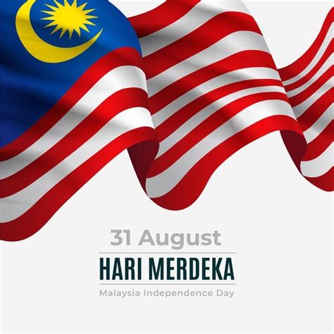 Premium Vector | Merdeka malaysia independence day with realistic flag