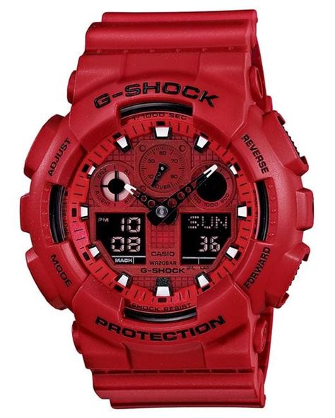 G-shock G-shock Analogue Watch Ga-100b-4aer in Red for Men - Save 23% ...