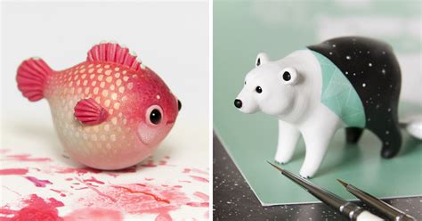 Tiny Animal Sculptures That I Create From Polymer Clay | Bored Panda