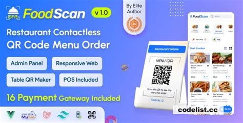 FoodScan v1.0 - Qr Code Restaurant Menu Maker and Contactless Table Ordering System with ...