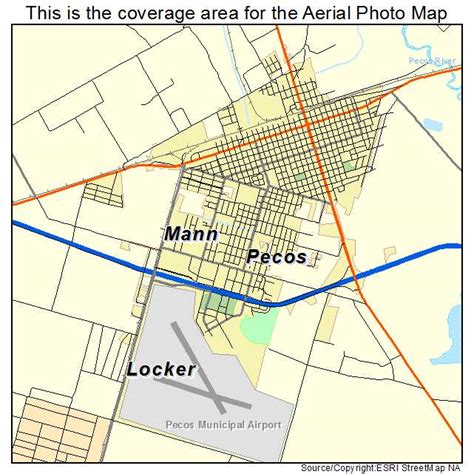 Aerial Photography Map of Pecos, TX Texas