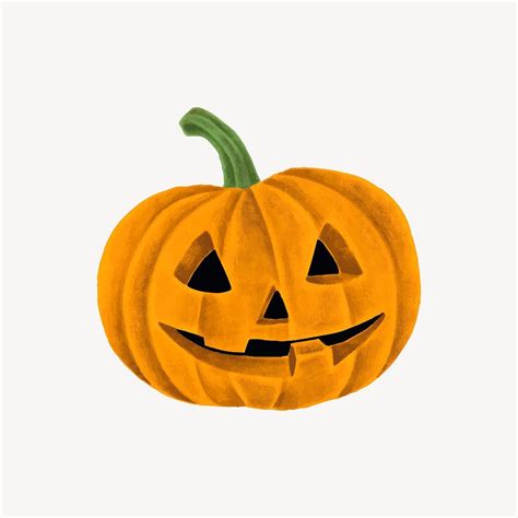 Hand drawn Halloween pumpkin jack-o'-lantern | Free Vector Illustration ...