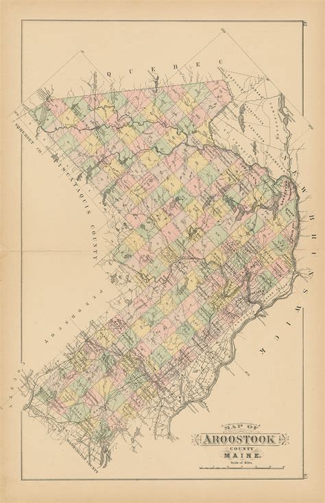 AROOSTOOK County, Maine 1890 Map, Replica or GENUINE ORIGINAL