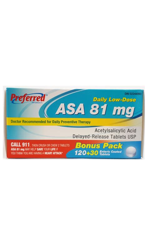 Preferred ASA 81mg, 120+30 tablets – Green Valley Pharmacy