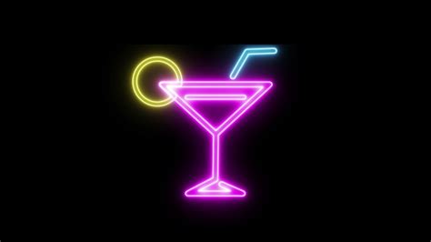 cocktail bar neon sign light on Stock Footage Video (100% Royalty-free ...