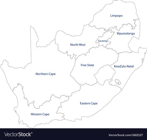 Outline South Africa map Royalty Free Vector Image