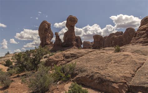 A prime example of some Hoodoo rock formations in Moab.