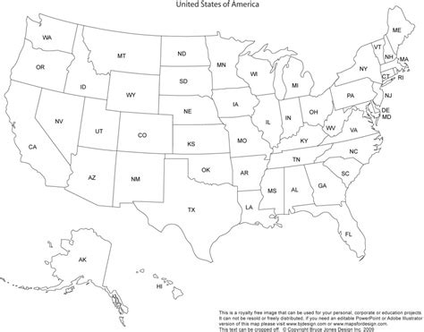 Printable Map Of Usa With State Abbreviations - Free Printable Maps