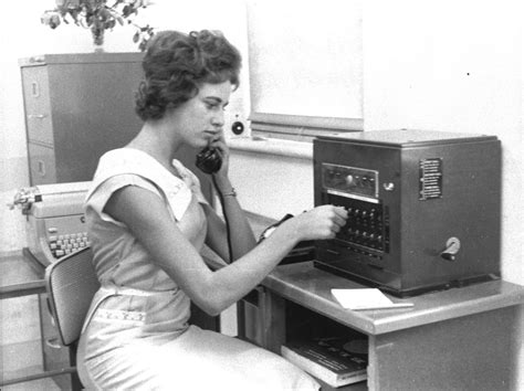 Student operating telephone switchboard, 1950s | Swinburne Commons