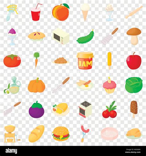 Dish icons set, cartoon style Stock Vector Image & Art - Alamy