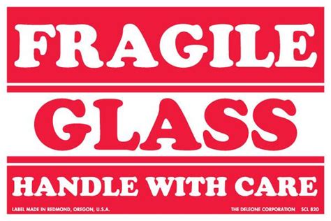 Fragile Labels | 4" x 6" Fragile Glass Handle With Care Label | America's Finest Labels