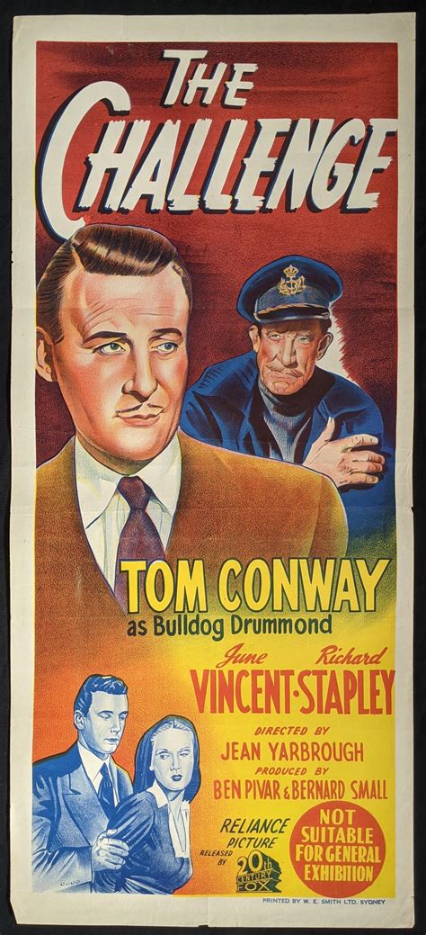 Lot - The Challenge, Starring Tom Conway & June Vincent, Director: Jean Yarbrough, 20th Century ...