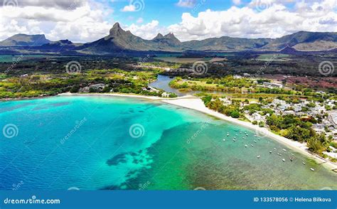 Mauritius Island, Aerial View Stock Photo - Image of coast, aerial: 133578056