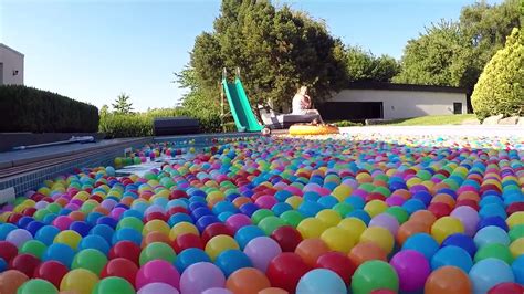 BALL PIT PRANK IN OUR SWIMMING POOL!!OhBalls!