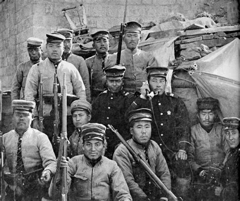 Imperial Japanese Army Soldiers in Pyongyang Korea, during the First Sino-Japanese War ...