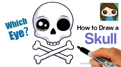 How to Draw a Skull and Cross Bones Easy - YouTube