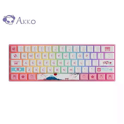 Akko Keyboard RGB Hotswap 3 mode - 3068B World Tour Tokyo R2 Akko Jelly Pink Beken Multi-Modes ...