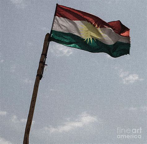 Kurdish Flag Painting by Celestial Images