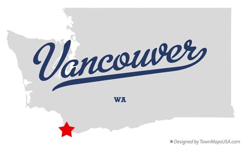 Map of Vancouver, WA, Washington