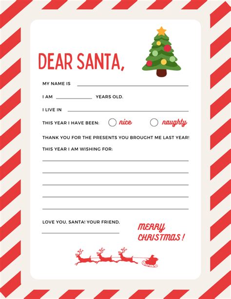 Free Printable Letters to Santa Templates for 2024 - Lola Lambchops