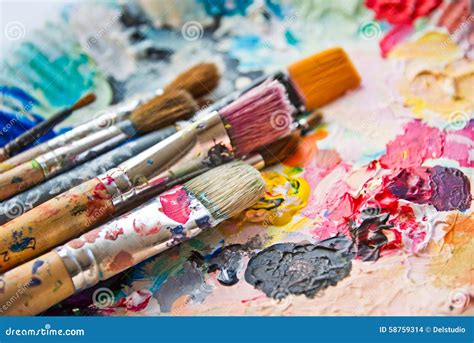 Old And Used Paint Containers For Painting Royalty-Free Stock Photo ...