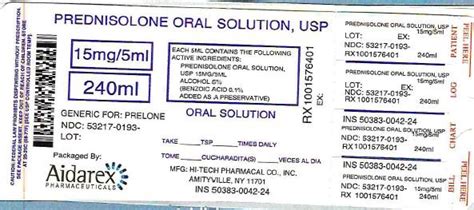 Prednisolone Syrup - FDA prescribing information, side effects and uses