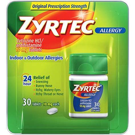 Zyrtec Allergy 10mg Tablets 30ct.Authorized Vendor