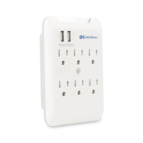 Surge Protector 6 Outlet Wall Mount Universal Dual USB Power Strip Travel New 81159814144 | eBay