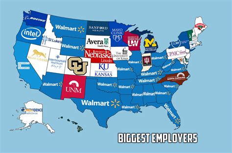 Biggest employer in each state : LateStageCapitalism