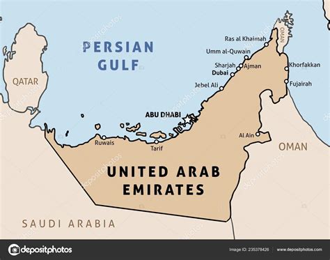 Carte Des Émirats Arabes Unis Eau Schéma Carte Des Pays image vectorielle par tupungato ...