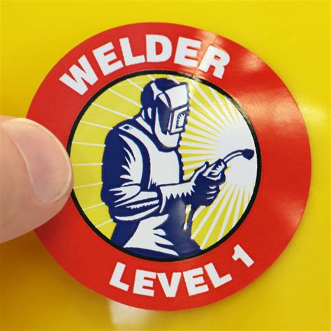 Welder Level 1 Hard Hat Decals Signs, SKU: HH-0475