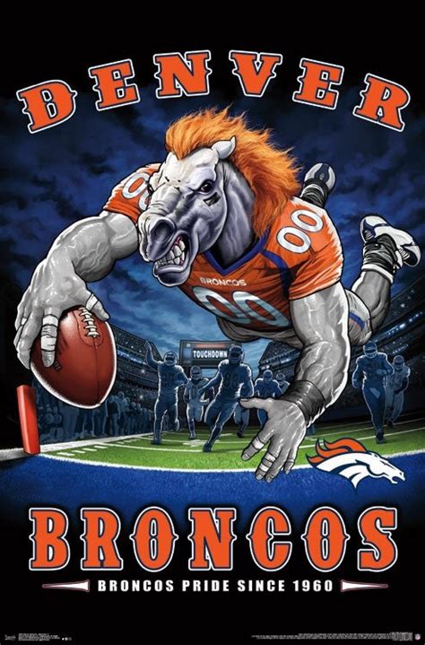 Denver Broncos "Broncos Pride Since 1960" NFL Team Theme Poster - Tren – Sports Poster Warehouse