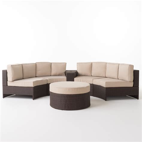 Riviera 6pc Outdoor Sectional Sofa Set w/ Storage Trunk – GDFStudio