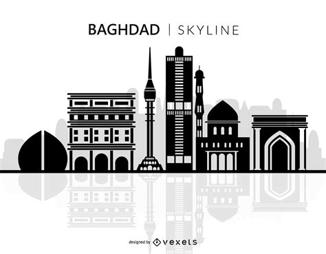 Baghdad City Skyline Silhouette Vector Download