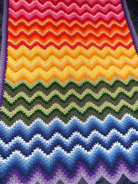 The Express V-Stitch Ripple Pattern | Crochet ripple afghan pattern, Crochet ripple afghan ...