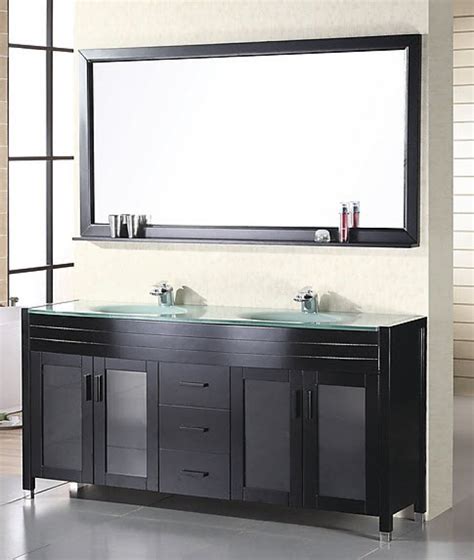 60 Inch Modern Double Sink Bathroom Vanity in Espresso UVDE016A61