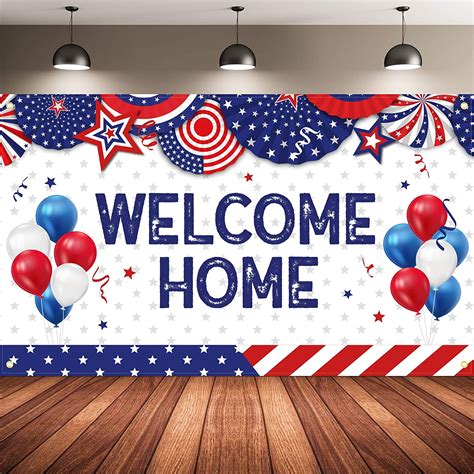 Amazon.com: Large Welcome Banner Military Army Photography Backdrop for Patriotic Independence ...