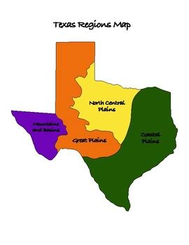 Texas History: Regions of Texas Map by Teaching On Easy Street | TPT