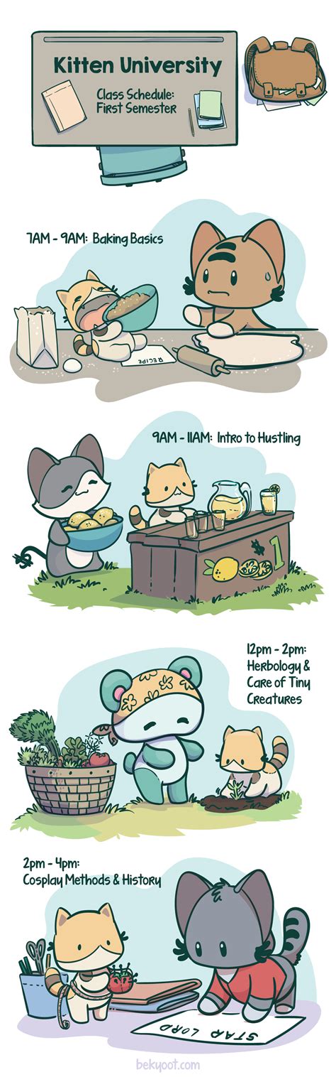 Kitten University: Class Schedule, First Semester : r/comics