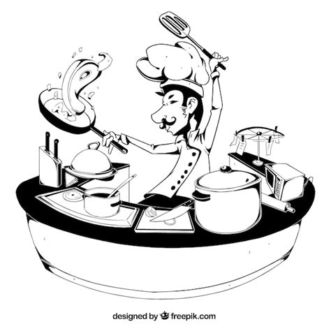 Free Vector | Illustration of chef cooking