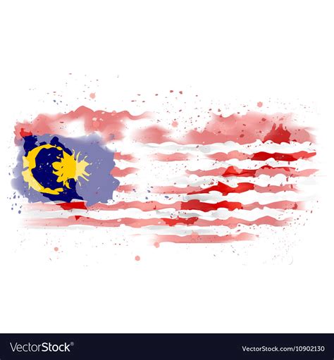 Map of malaysia watercolor paint Royalty Free Vector Image