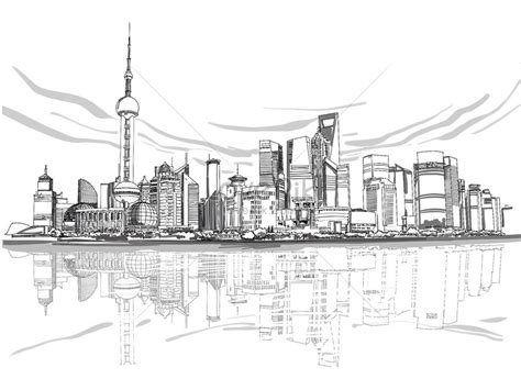 Sketch of shanghai bund architecture illustration image_picture free download 401730522_lovepik.com