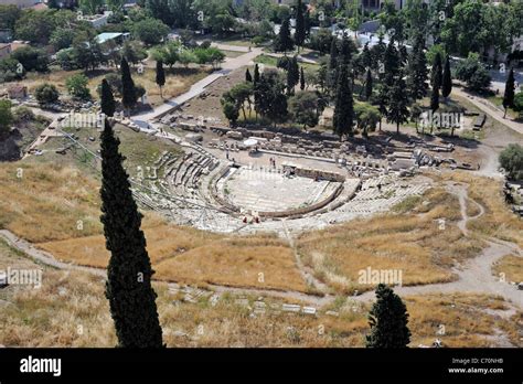 Athens, Greece, Aerial view of Theatre of Dionysos Stock Photo - Alamy