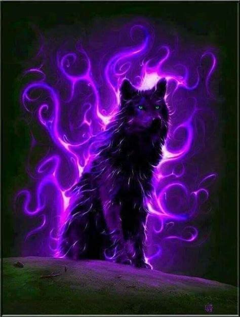 Black Wolf With Purple Eyes - Diysus