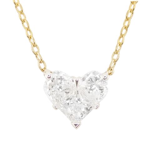 14kt gold large full diamond heart necklace– Luna Skye