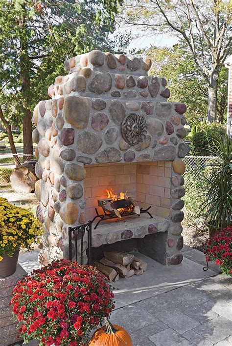20 Beautiful Outdoor Stone Fireplace Designs