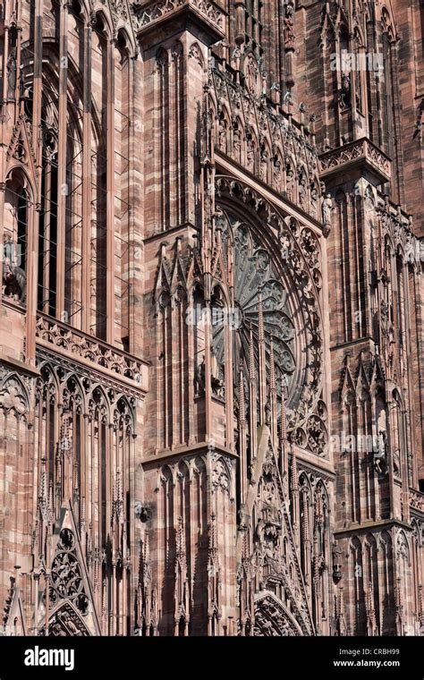 Gothic church façade, Strasbourg Cathedral or Notre Dame Cathedral ...