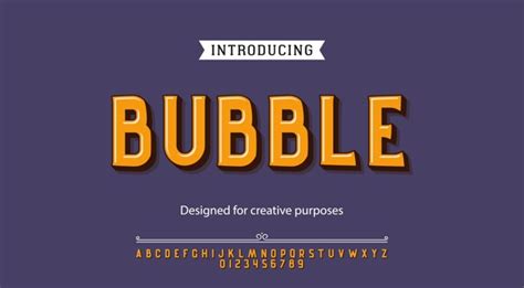 Caractère Bubble.pour Les étiquettes Et Les Différents Types | Vecteur Premium