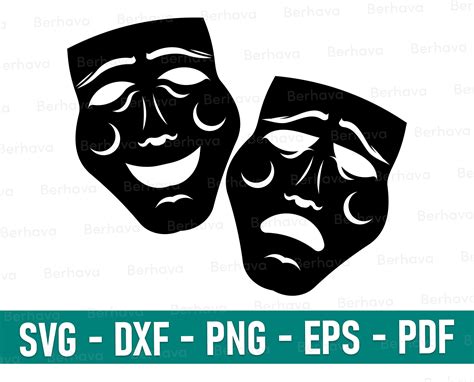 Theatre SVG Drama Svg Happy Sad Faces Png Mask | Etsy